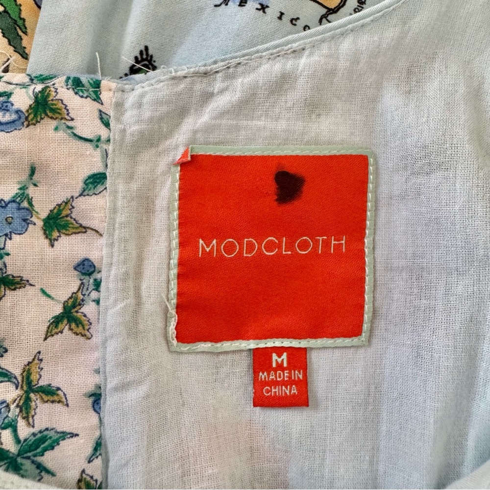 MODCLOTH Golden State California Novelty Print Fit & Flare Dress, Size M - Picture 14 of 16
